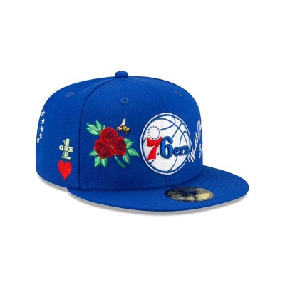Philadelphia 76ers Gorra | New Era NBA Icon 59fifty Fitted Cap Mexico - Azules